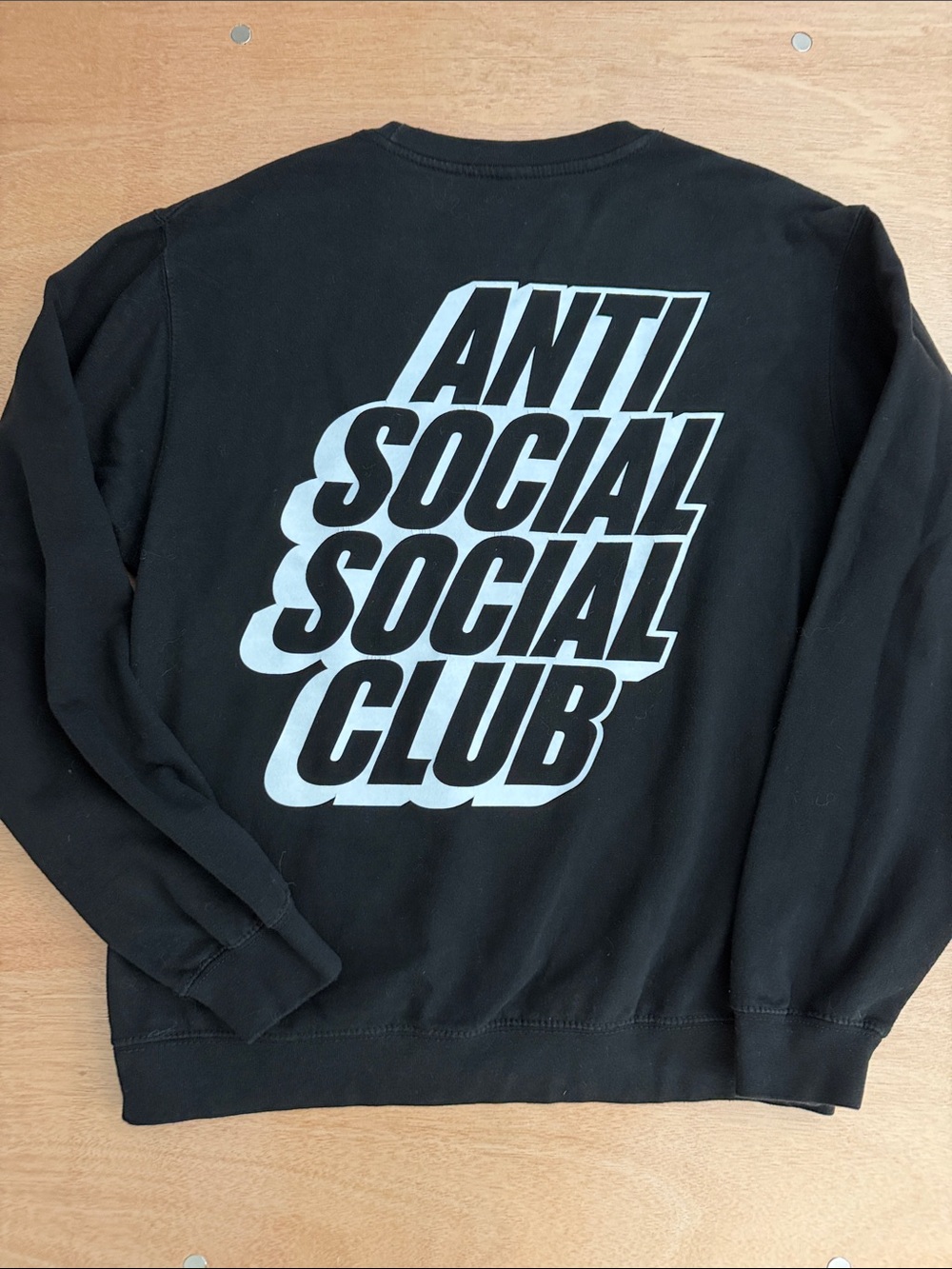 Anti Social Social Club Black Crewneck with White Logo